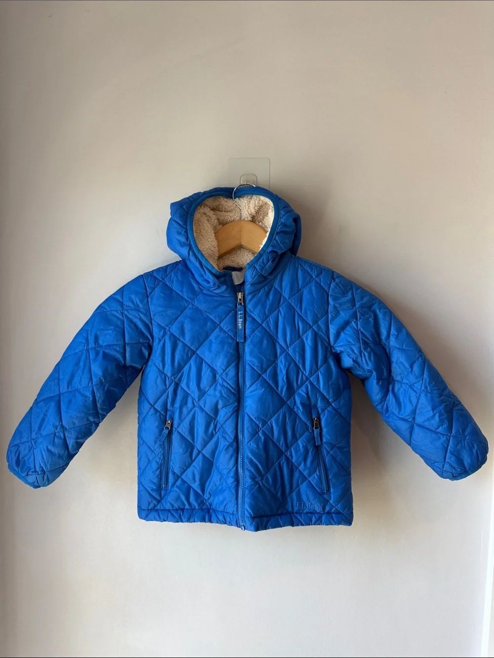 L.L. Bean Royal Blue Kids Quilted Sherpa Jacket